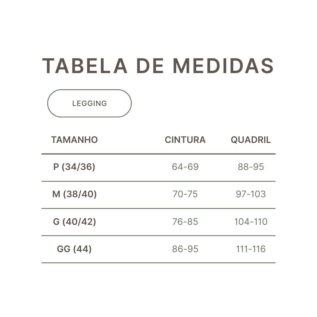 Tabela de Medidas