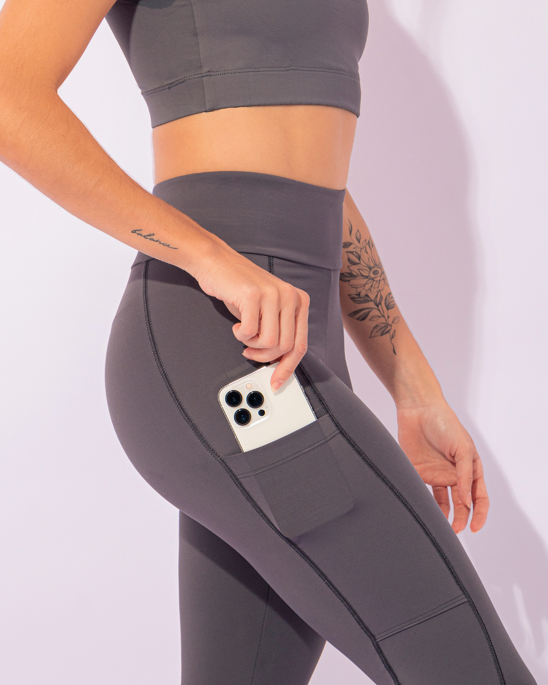 LEGGING DARK GREY COM BOLSO