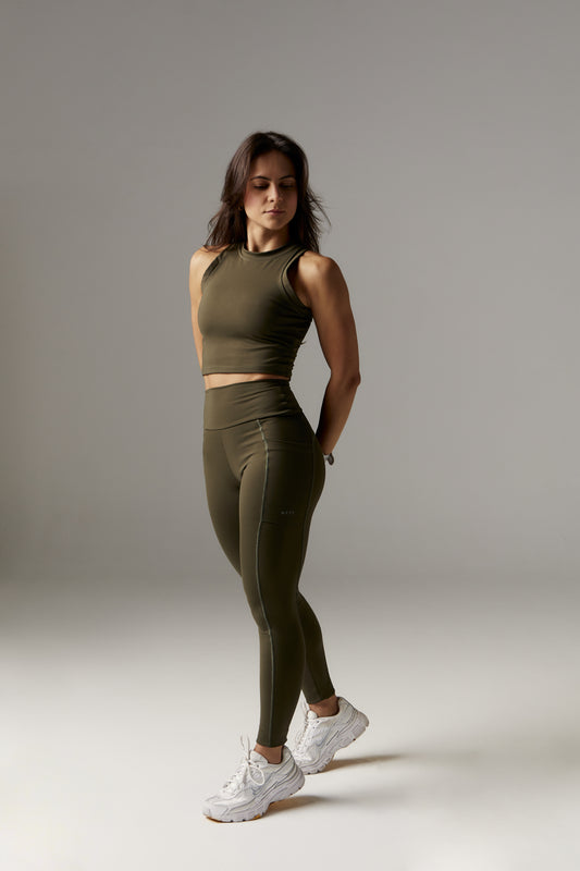 ACTIVE TANK TOP DARK OLIVE