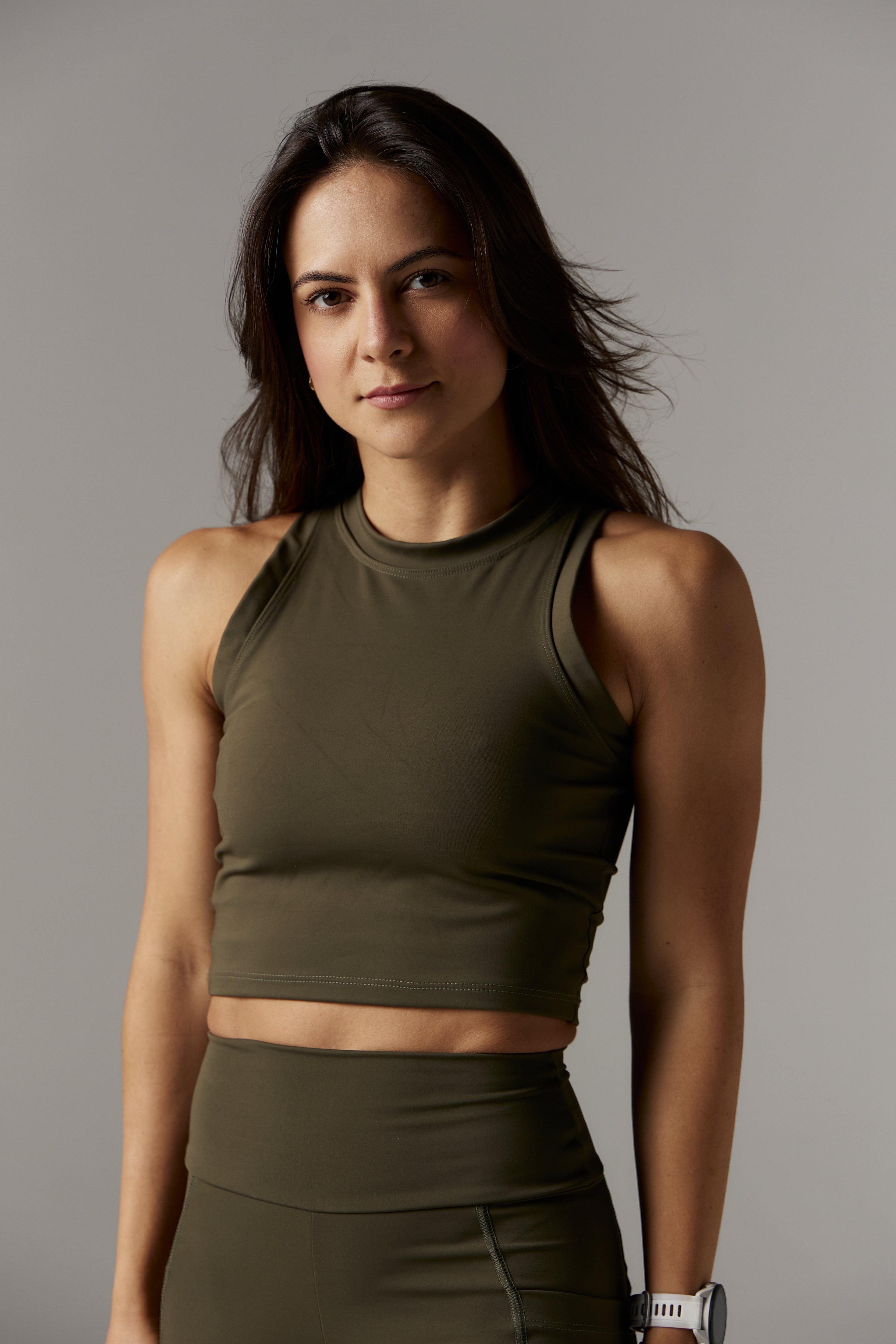 ACTIVE TANK TOP DARK OLIVE