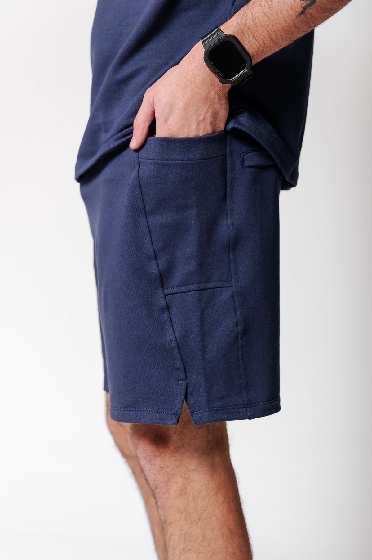 BERMUDA MOLETOM BASIC MARINHO
