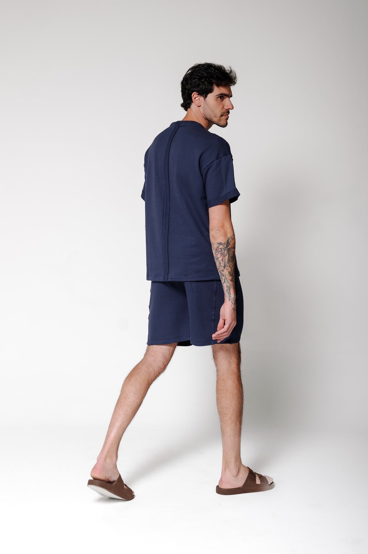 BERMUDA MOLETOM BASIC MARINHO